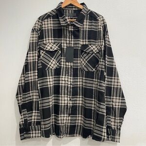 NWT Steve’s Jeans‎ Men Big and Tall 4X Black Cream Plaid Button-Up Long Sleeve